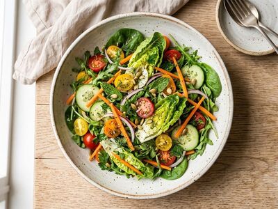 salad, spinach, tomatoes, cucumber, carrot, onion, table, healthy food, fiber, fresh, cutlery, bowl, lunch, dinner, vegetarian, health, diet, design, hearty, summery