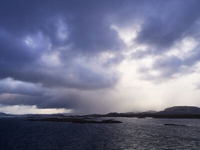 sea, sky, clouds, storm, islands, light, dramatic, hope, drama, atmosphere, landscape, gloomy, calm, sea panorama, dawn, mist, misty day, chilly, nature