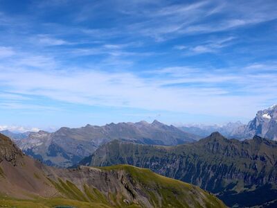 mountains, alps, mountain peaks, switzerland, sky, rocks, view, panorama, nature, landscape, mountain silhouette, hiking, natural beauty, fresh air, blue sky, silence, summer day, altitude, awe