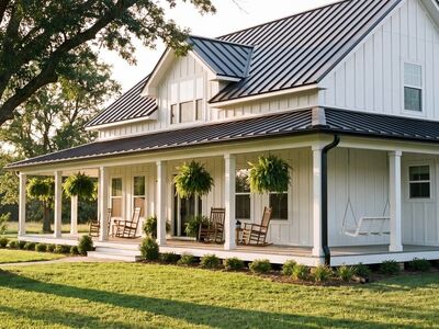house, rural, vacation, porch, rocking chair, garden, swing, lawn, white, picture, modern, summer, architecture, wooden, shed, american style, patio, peaceful, plant, sunset, nature, chair