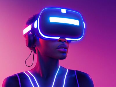 xr, mr, mixed reality, virtual reality, augmented reality, african american, female, woman, lady, girl, black, metaverse, america, pink, purple, blue, neon, lighting