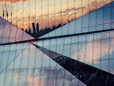 facade, glass facade, building, modern, reflection, architecture