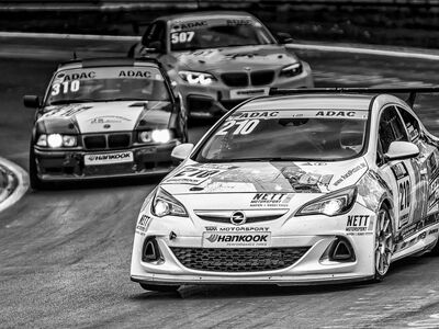 car racing, race track, nürburgring, race car, motorsport, racing, black-and-white