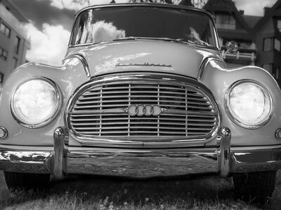 auto union, audi, antique car, dare, automobile, lights, historical, black-and-white, old, vehicle