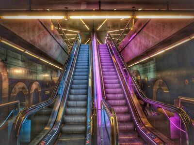 subway, traffic, architecture, underground, cologne, escalator