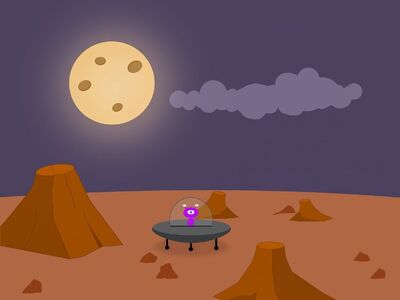 planet, alien, science fiction, space craft, extraterrestrial, strange, invasion, moon, craters, design, cartoon