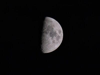 moon, night, planet, crater, crescent moon, moonlight