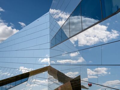 reflection, nature, architecture, mirror image, glass, perspective, building, landscape, summer, clouds, heaven, the atmosphere, cloud landscape, weather, cumulus, cloudy, skyscape, cumulus clouds, meteorology, daylight, cumulonimbus, fluffy, sunlight, air