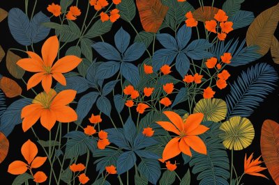 pattern, colors, retro, colorful, nature, plants, botanical, drawing, bohemian, background, boho
