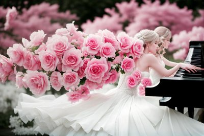 blossoms, wedding song, nature, piano, beautiful flowers, piano keyboard, flower wallpaper, keyboard, make music, concert, songs, love song, to sing, choir, sounds, music, melody, love for music, birthday song, flower background, date of birth, birthday greeting, valentine, valentine's day, love, roses, flower