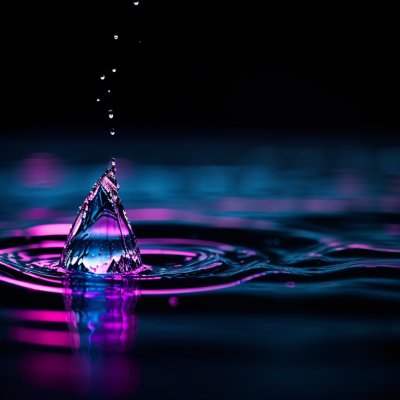 water, splash, liquid, drop, blue, pink, color, vibrant, motion, dynamic, ripple, surface, wave, abstract, texture, freshness, clean, cool, dark, art, design, flow, energy, nature, ai generated