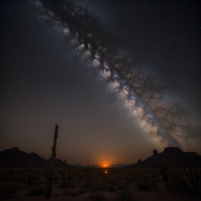 night, sky, star, brazil, landscape, desert, cactus, silhouette, dark, astronomy, galaxy, space, universe, cosmos, nature, outdoor, scenic, travel, environment, biome, exclusive, america, south, horizon, ai generated