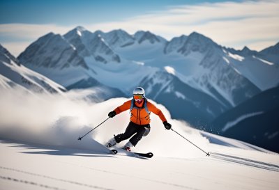 skiing, mountains, winter sport, silence, adrenaline, nature, fresh snow, adventure, blue, orange, backpack, solitary, panorama, skier, alpine, snow, sunset, sports equipment, cross-country skiing