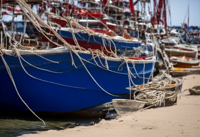 boat, harbor, fishing boat, coast, docking, namibian coast, blue color, dinghy, machinery, offshore, port city, seaport, marine location, vessel, mooring, stern, cabin, maritime, helm