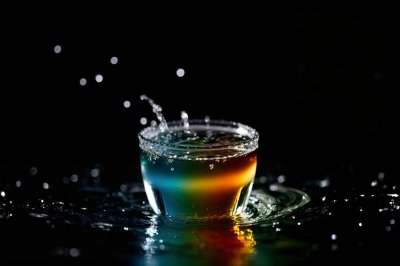 water, splash, drop, crown, liquid, colorful, rainbow, spectrum, macro, abstract, ripple, motion, frozen, reflection, black background, vibrant, blue, green, red, yellow, crystal, clean, nature, artistic, high speed, fluid