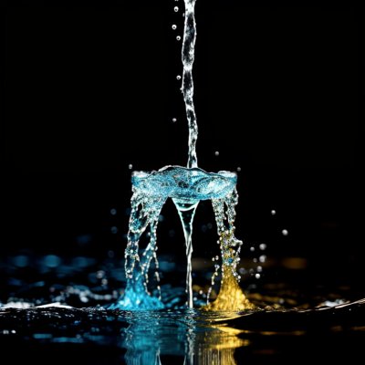 water, splash, drop, crown, liquid, colorful, rainbow, spectrum, macro, abstract, ripple, motion, frozen, reflection, black background, vibrant, blue, green, red, yellow, crystal, clean, nature, artistic, high speed, fluid