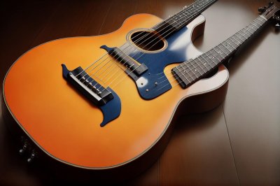 guitar, music, musical instrument, string instrument, acoustic, strings, instrument, wood, ai generated