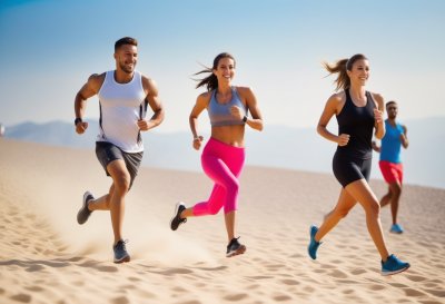 exercise, motivation, outdoor, fun, friends, happiness, community, balance, cycling, longboard, laughing, friendship, active, sneakers, pants, self-irony, urban, women, bicycle, ai generated