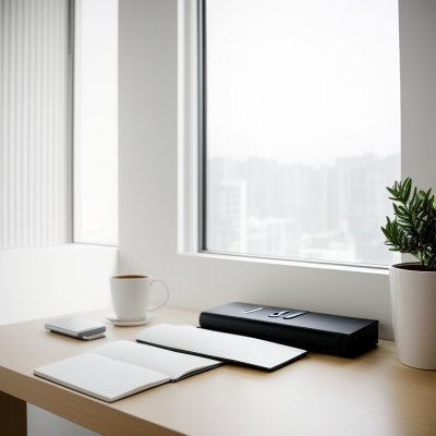 remote work, minimalist office, notebook, coffee, passive income, workspace, home office, modern workspace, productivity, work routines, financial growth, charts, natural light, clean desk, work atmosphere, professional environment, business lifestyle, professional equipment