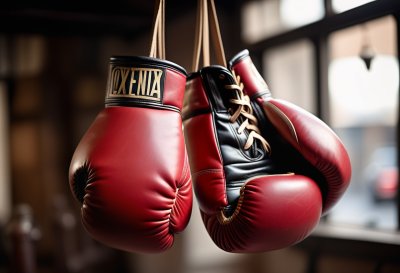 boxing gloves, old, leather, hook, hanging, athletic, vintage, training, sporty, gym, boxing, worn, texture, exercise, repair, grit, retro, nostalgic, relic, 40 percent