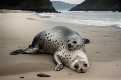 seal, beach, resting, animal, mammal, sleepy, nature, portrait, rock, sand, marine mammal, natural, relaxation, comfort, coastal, relax, drowsiness, sunset, rest, sea
