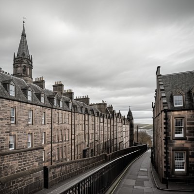 edinburgh, scottish, urban, old town, travel, stone building, ancient architecture, gothic-style, cathedral, europe, united kingdom, black and white, church architecture, rooftops, historic, medieval, tourism, towers, tourist attraction, modern history