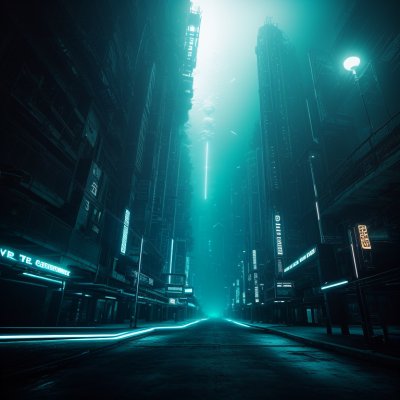 underwater city, futuristic, urban, dark, glowing lights, mysterious, tall buildings, underwater world, shadow, deep ocean, futuristic architecture, downward, glow, ocean, hidden cities, ruins, peaceful, mysteries, fantastic, futuristic city, skyscraper tops