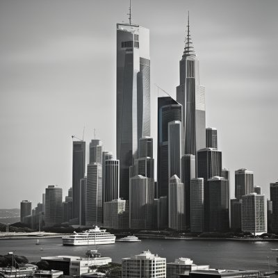 sydney, skyscraper, architecture, building, cityscape, modern, glass, reflection, clouds, urban architecture, public space, urban area, building exterior, building design, dusk, good composition, panorama, blue sky, technique