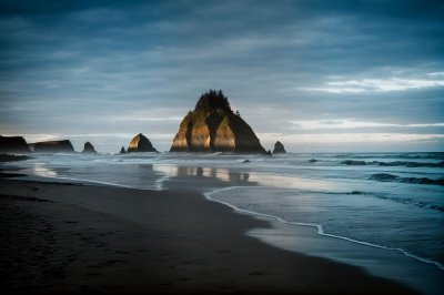 sand, nature, beach photography, canon beach, oregon coast, rock formation, seascape, visit oregon, canon rock, sunset, reflection, tranquility, calm horizons, landscape photography, ocean views, pacific northwest, peaceful, hiking, pacific
