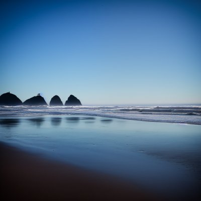 sand, nature, beach photography, canon beach, oregon coast, rock formation, seascape, visit oregon, canon rock, sunset, reflection, tranquility, calm horizons, landscape photography, ocean views, pacific northwest, peaceful, hiking, pacific