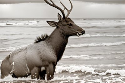 elk, sand, beach, wildlife photography, oregon, pacific northwest, nature, oregon coast, travel photography, sitting position, photography, wildlife, overseas travel, wild animals, explore, nature lovers, outdoor, cannon beach, resting