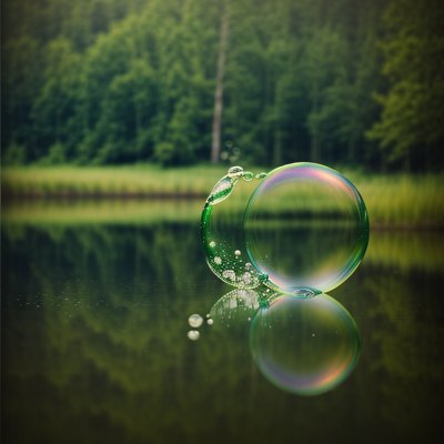 bubble, air, nature, green, reflection, rainbow, fantasy, mystery, delicate, weather, mysterious, simplicity, summer, blur, optical illusion, particle, light, macro, background