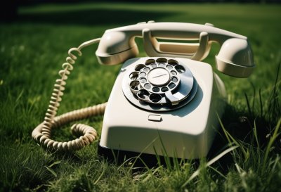 vintage, telephone, rotary, antique, grass, retro phone, white, stop, landline, old-fashioned, cord, novelty, plug, lighting, pastel, curly, electronics, history, retro style, machine