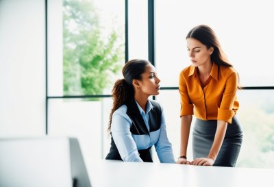 women, professionals, collaboration, teamwork, nature, office, meeting, computer, laptop, smiling, diversity, happy, modern, workplace, learning, discussion, communication, business, technology, indoor, plant