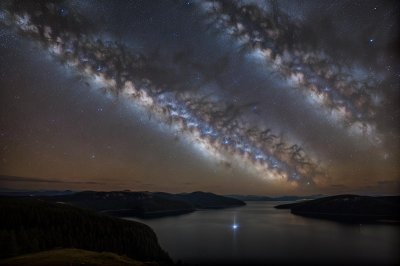astronomy, milky way, night photography, starry sky, reflection, lake, night sky, landscape, silence, mountains, calm, relaxation, mirror image, light pollution, darkness, peacefulness, nature, hiking, panorama