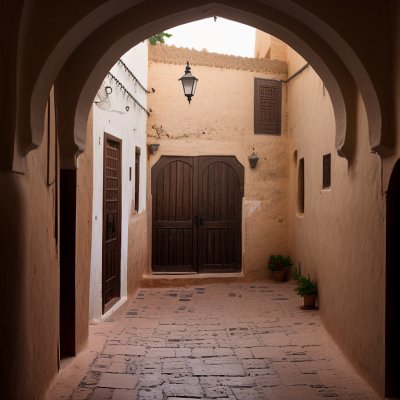morocco, essaouira, architecture, old alley, wooden door, blue shutters, stone path, street lamp, window, grand arch, city alley, historic building, romantic view, historical quarter, narrow architecture, street charm, eye for architecture, rocky urban terrain, completely deserted