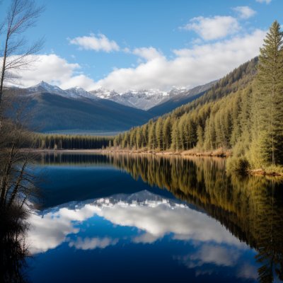 lake, blue sky, mountains, reflection, nature, sky, clouds, mirror image, calm, blue, forest, light, panorama, peaceful, view, landscape, surrounding nature, glimpse, majestic, winter