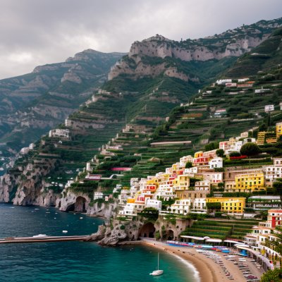amalfi, coastal town, italian architecture, mediterranean, colorful houses, tourist destination, rocky cliff, italy vacation, scenic beauty, vacation spot, photogenic, cobbled streets, italy, tourist footprints, hilly hills, fall, relaxation, marine vibe, river mouth, mediterranean vegetation
