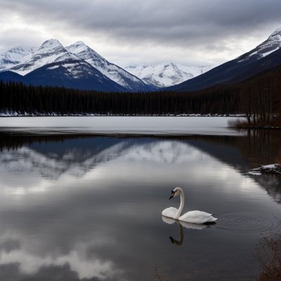 swan, lake, mountains, winter, nature, reflection, peace, animals, morning, snow, cold, calm, blue sky, natural beauty, calm water, lake district, snow-covered mountains, scandinavian, peaceful morning