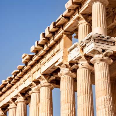 columns, architecture, greece, athens, ancient, cornice, culture, history, greek, tourism, monument, nature, archaeology, building, sun, tourist attraction, facade, photography, ancient building