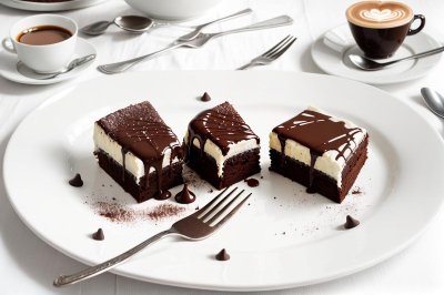 dessert, chocolate, plate, coffee, chocolate cake, decoration, white background, coffee cup, chocolate decoration, coffee bean, cream, dessert plate, espresso, gourmet, white tablecloth, finesse, elegant