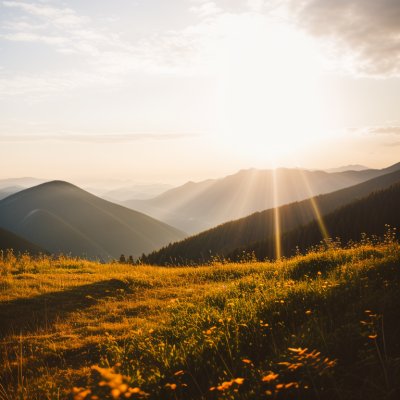 mountains, sunset, sunbeam, nature, hills, landscape, sky, light, sunny, east, freshness, desert, calm, journey, view, open space, peaceful, scenic view, outdoors, natural beauty