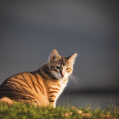 cat, animal, domestic cat, calico, nature, sunlight, water, grass, outdoors, peaceful, sunset, animal portrait, furry, majestic, cat gaze, pet, quiet, simplicity, abstract, details, sunset by the water, wild nature