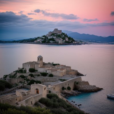 calvi, corsica, dawn, harbor, citadel, sea, city, sky, morning, nature, mountains, mediterranean, island, summer, vacation, gulf of calvi, aurora, clouds, france, water, boats