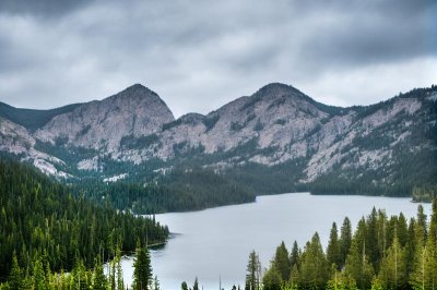 lake, nature, forest, mountains, landscape, water, trees, clouds, view, mountain range, travel, summer, hiking, panorama, tourist attraction, tranquility, wilderness, recreation, natural environment, peaceful