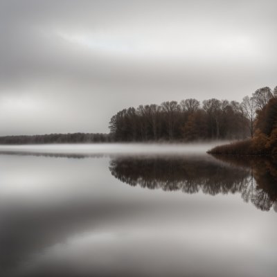 lake, fog, autumn, autumn nature, calm water, reflections, morning fog, forest, trees, canada, tremblant national park, landscape, nature, green, peninsula, mountains, misty morning, tranquil, depth, peaceful reflection