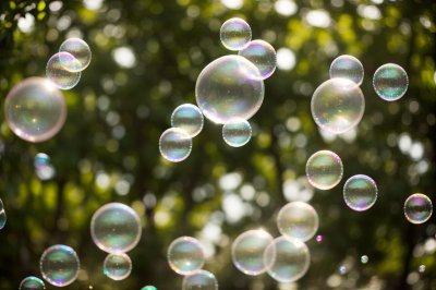 bubbles, sun, outdoors, playful, fun, transparent, summer, green, cute, reflection, iridescence, colorful, light, cheerful, children, nature, sparkling, magical