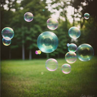 bubbles, sun, outdoors, playful, fun, transparent, summer, green, cute, reflection, iridescence, colorful, light, cheerful, children, nature, sparkling, magical