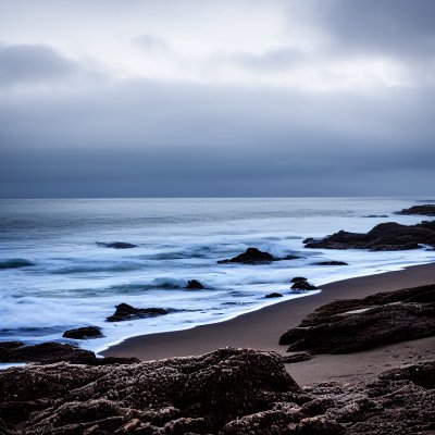 coast, sea, clouds, calm, waves, pebble beach, nature, blue, peaceful, summer, view, silence, grey sky, shoreline, weather, relaxation, no people, solitude, cold water, sunrise