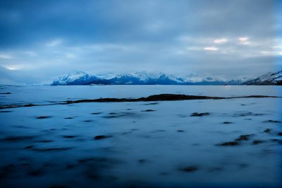landscape, nature, blue sky, winter, mountains, snow, sea, sky, water, seascape, horizon, coast, wave, tide, glacier, blue, calm, distance, travel, beauty, distant mountains, winter landscape